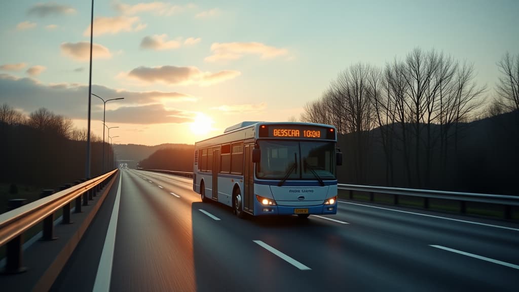  intercity bus rides on a highway