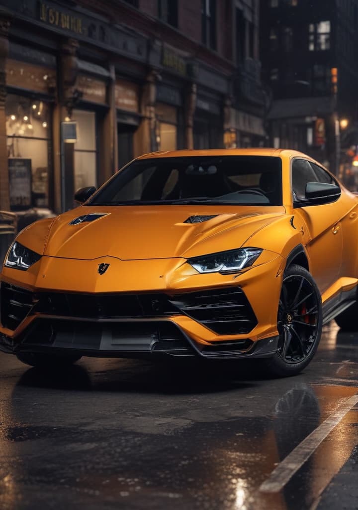 Lamborghini urus en carbone à New York highly detailed,studio lighting,professional,vivid colors, cinematic lighting, HDR, UHD, 4K, 8k, 64K