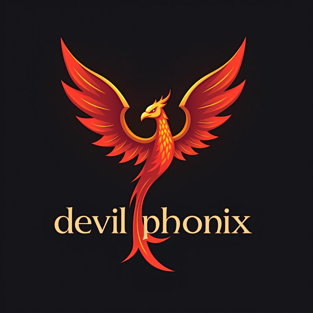  design a logo, , with the text 'devilphoenix'.