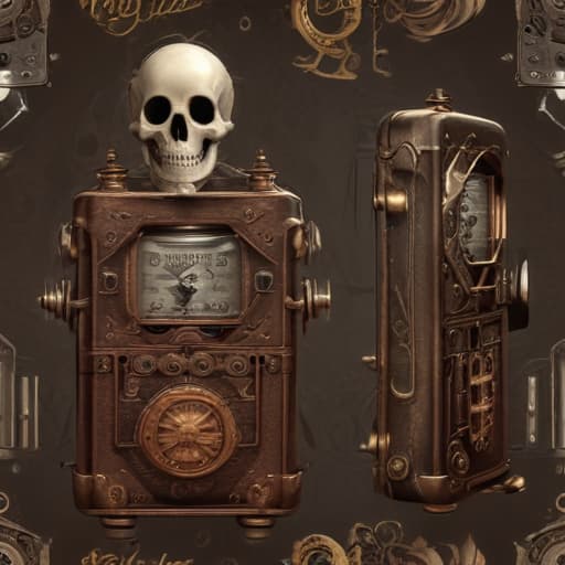 Radio ghost in Steampunk style