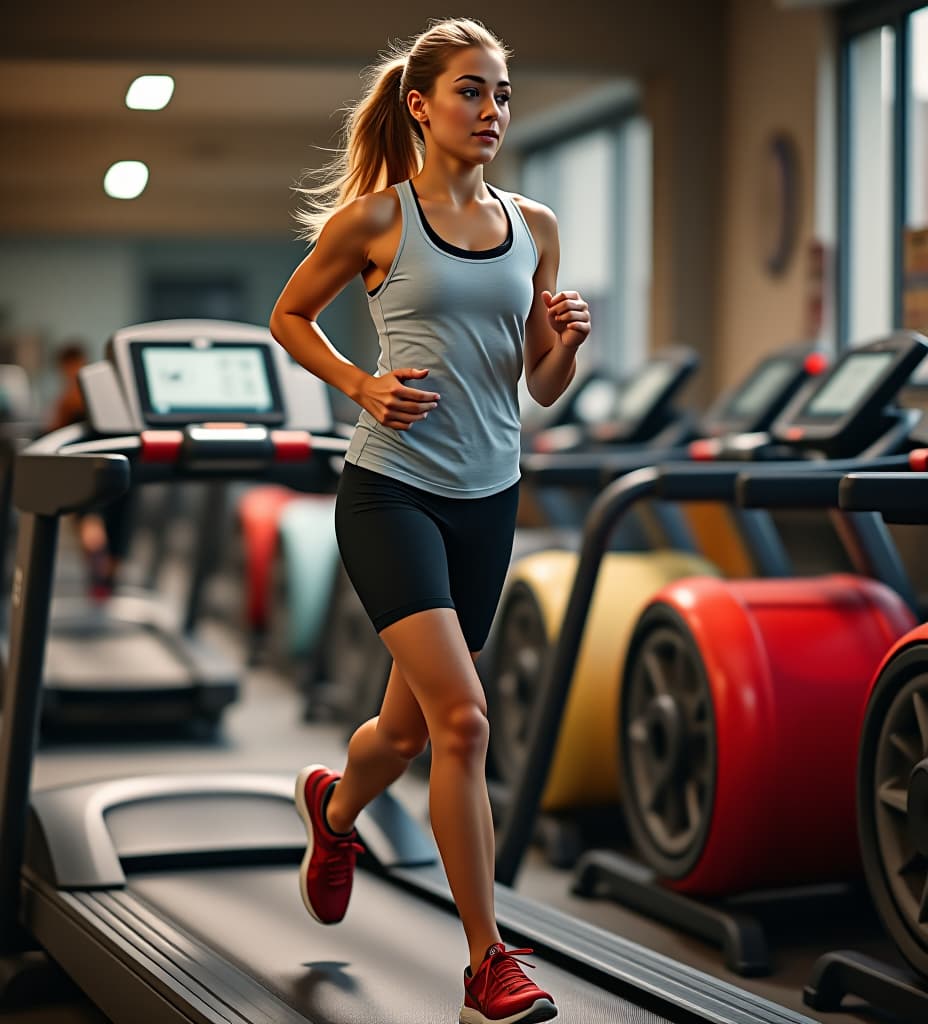  woman running on threadmill