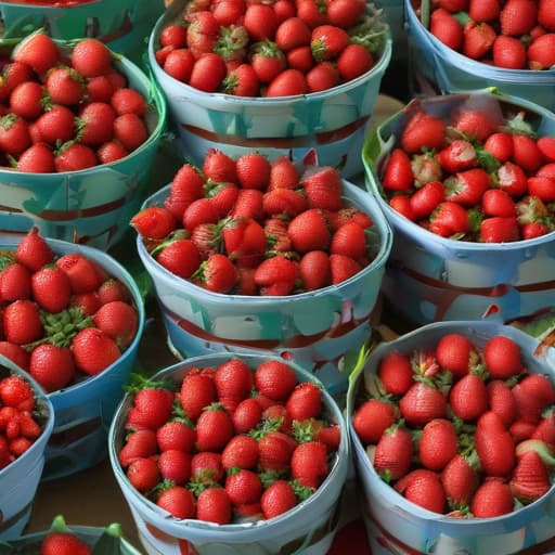 Baskets of strawberries