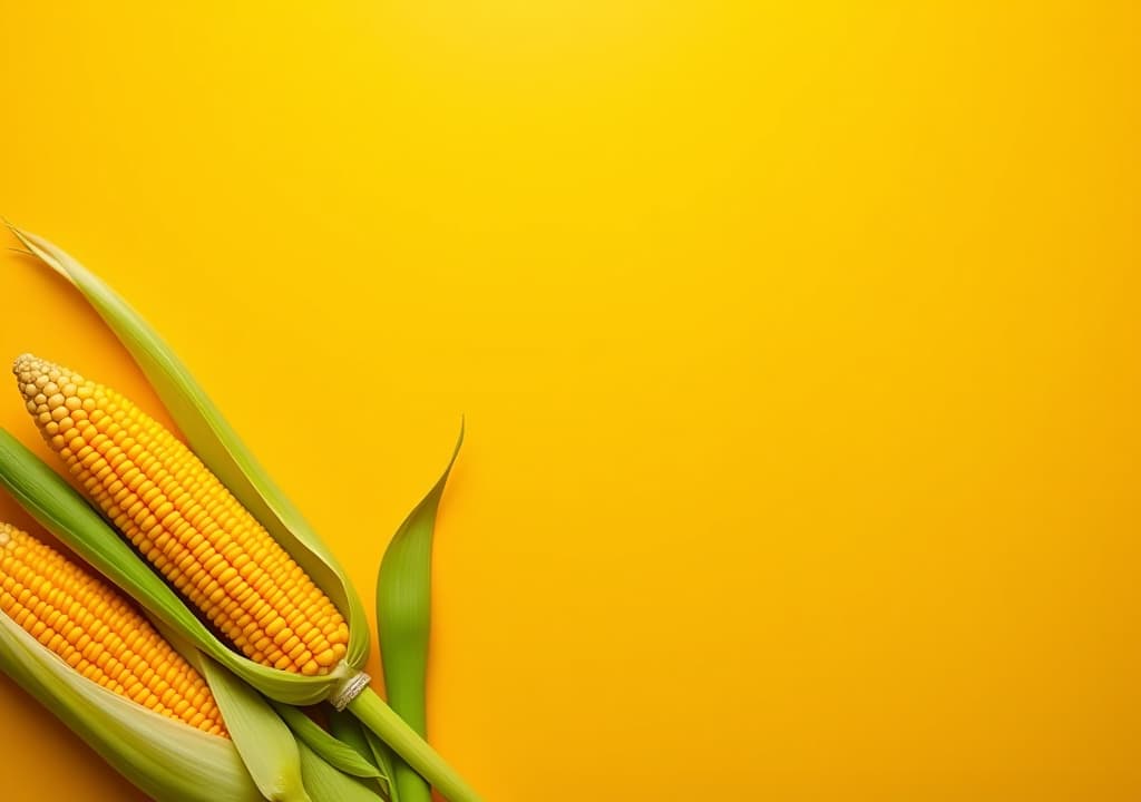  yellow background enhances copy space image for vibrant fresh corn