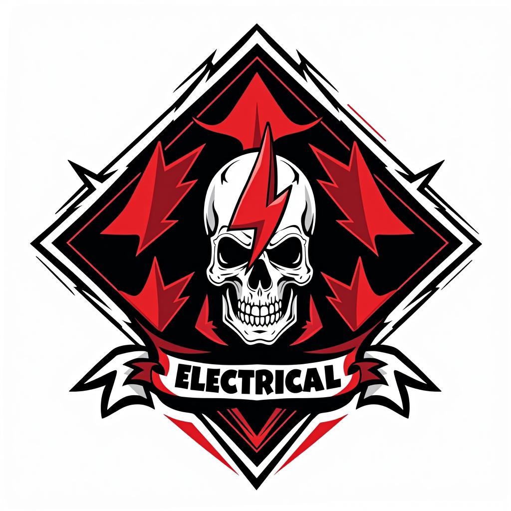  electrical company called red diamond electrical veteran , (logo:1.15), black and white, hq, hightly detailed, 4k