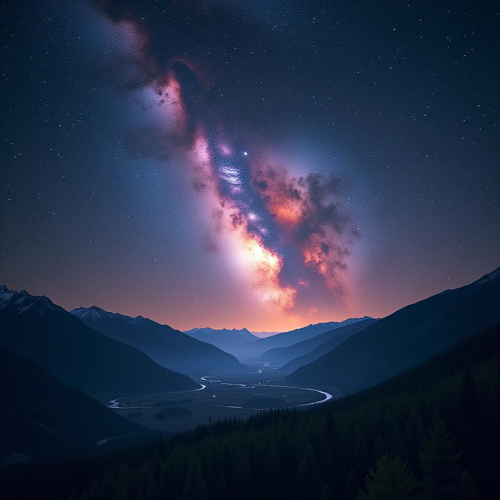  captivating galaxy landscape captured with digital