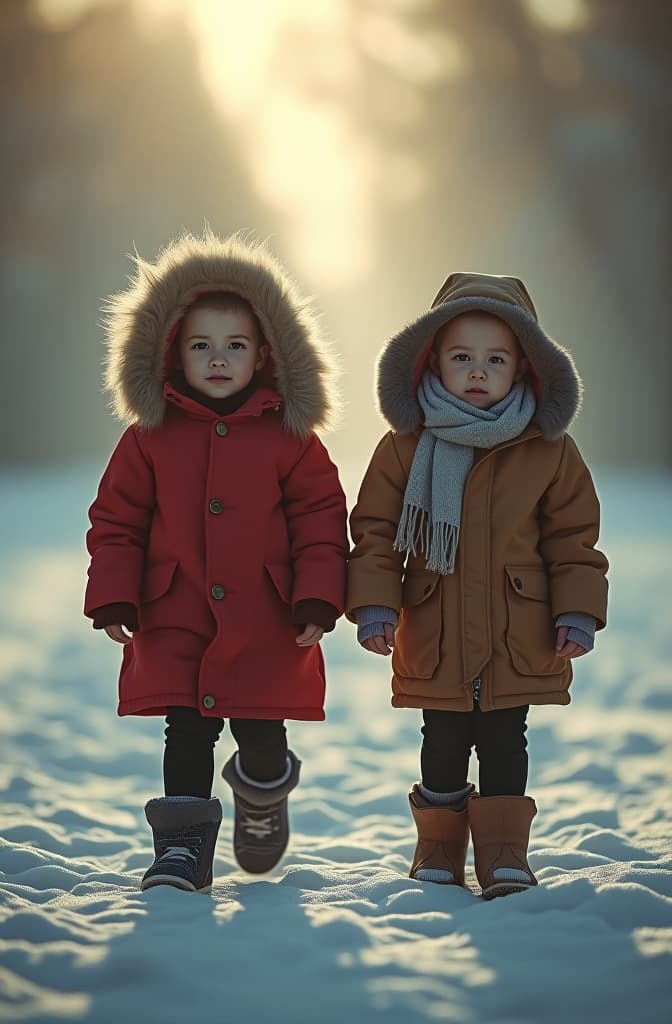  niños y niñas colgando abrigos en perchas. hyperrealistic, full body, detailed clothing, highly detailed, cinematic lighting, stunningly beautiful, intricate, sharp focus, f/1. 8, 85mm, (centered image composition), (professionally color graded), ((bright soft diffused light)), volumetric fog, trending on instagram, trending on tumblr, HDR 4K, 8K