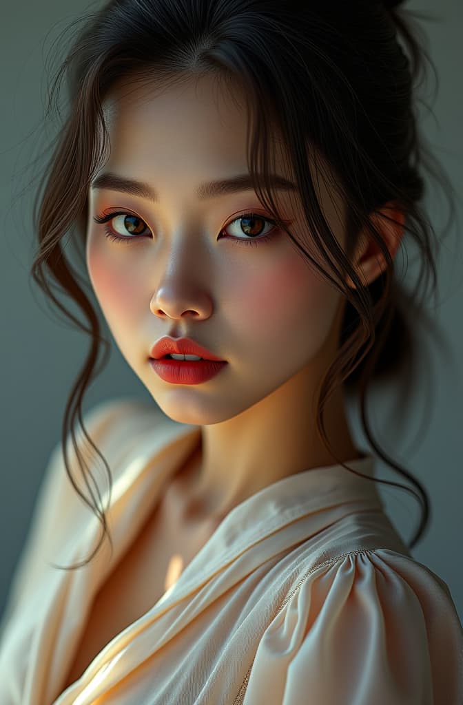  krystal jung , realistic, portrait, art by donato giancola and greg rutkowski, realistic face, digital art, trending on artstation hyperrealistic, full body, detailed clothing, highly detailed, cinematic lighting, stunningly beautiful, intricate, sharp focus, f/1. 8, 85mm, (centered image composition), (professionally color graded), ((bright soft diffused light)), volumetric fog, trending on instagram, trending on tumblr, HDR 4K, 8K