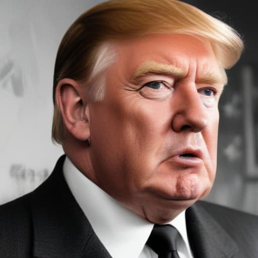 Picture of USA ex-president Donald Trump and Adolf hitler coalesced into one yet separate and distinguishable also in Sketch