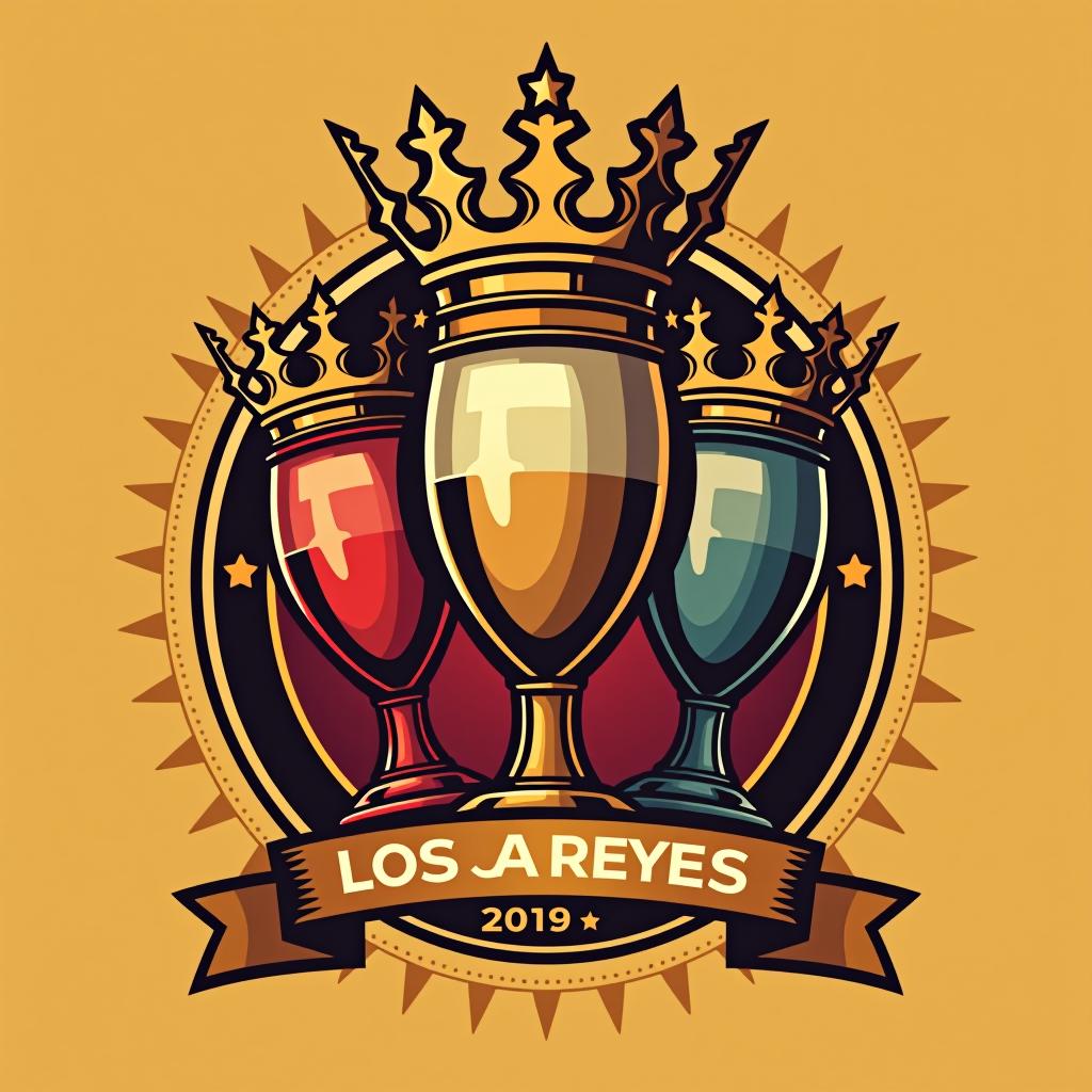  design a logo, un logo para un grupo de amigos que diga los reyes de copas con la baraja española