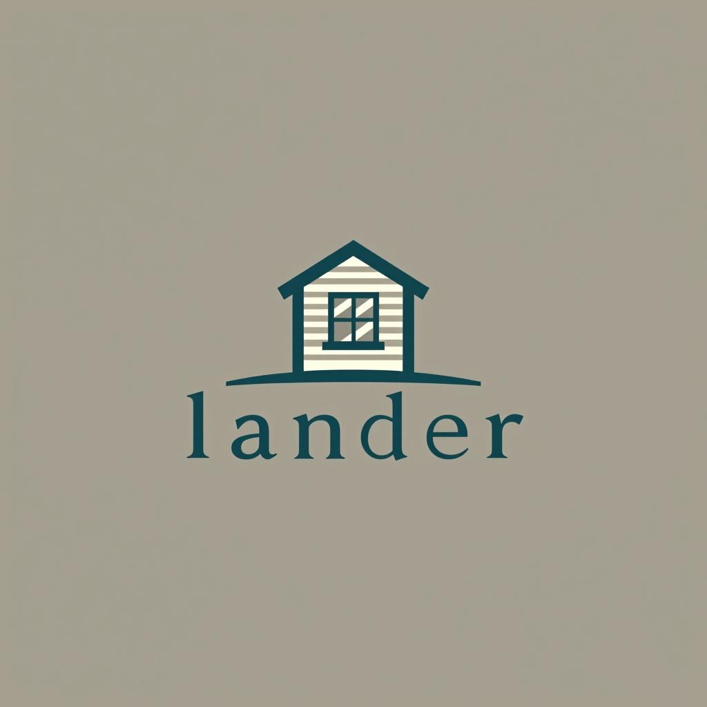  design a logo, minimal line logo in the theme of real estate, with the text ‘lander’