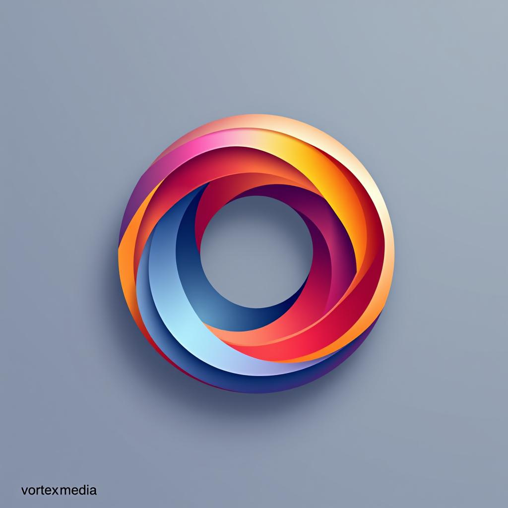  design a logo, design an abstract logo for ‘vortex media’ featuring a vortex shape, symbolizing dynamic energy and creative flow.