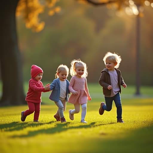  5 children playing in a park