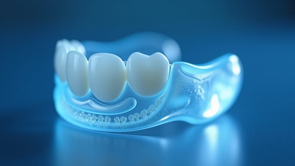  photo of a clear aligner dental night guard