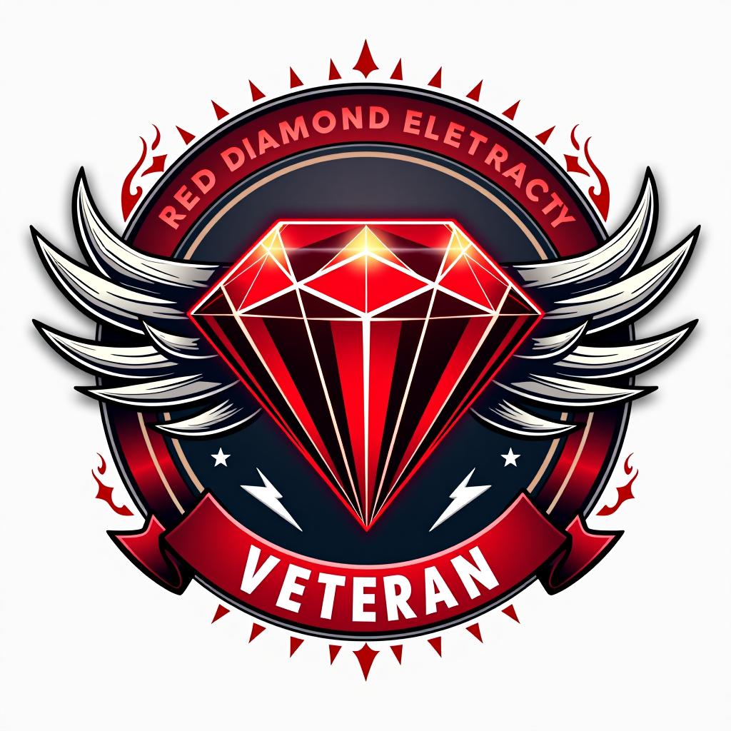  electrical company called red diamond electrical veteran , (logo:1.15), hq, hightly detailed, 4k