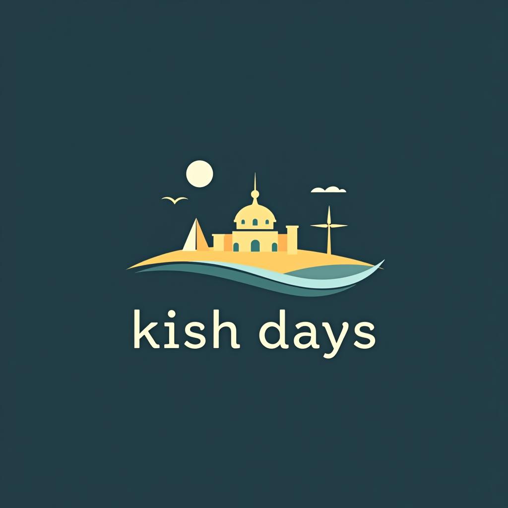  design a logo, island, turism, rent, kish, minimal, with the text 'kish days'.