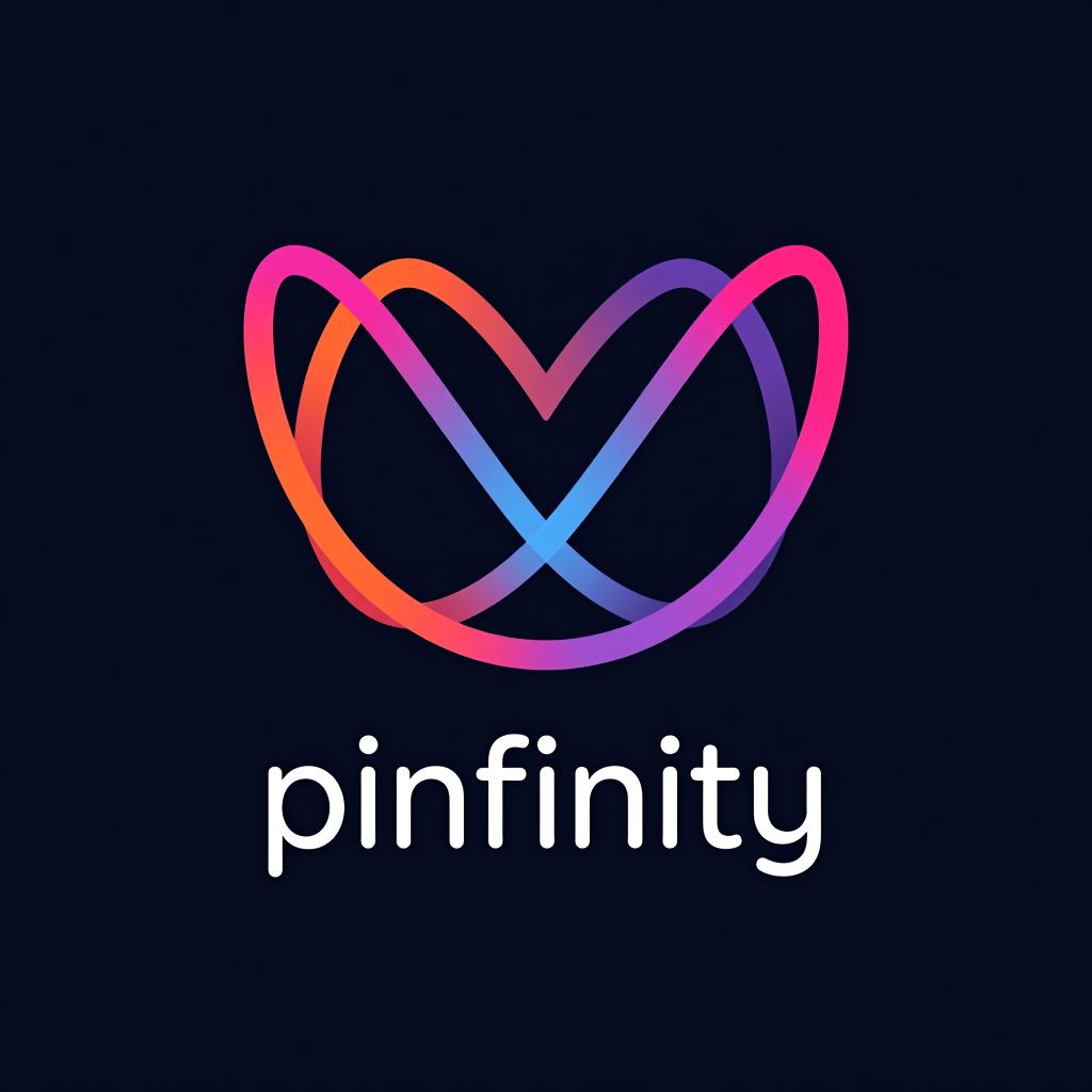  design a logo, logo de una lapicera y tinta infinita , with the text 'pinfinity'.