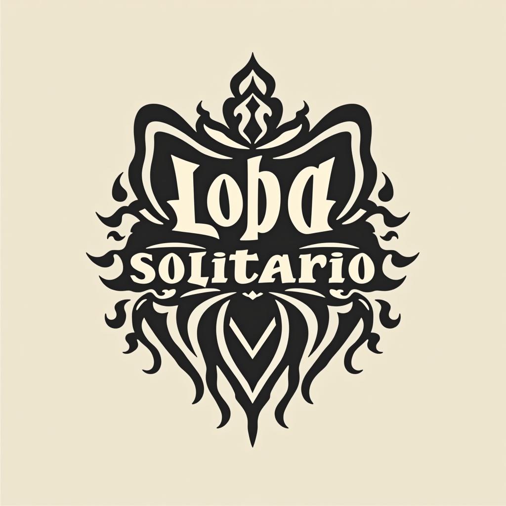  design a logo, , with the text 'lobo solitario '.