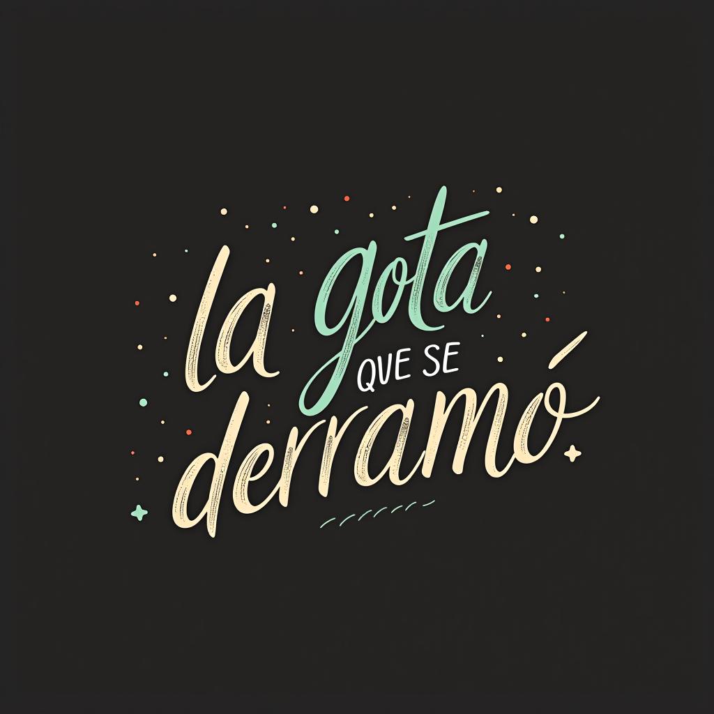  design a logo, , with the text 'la gota que se derramó '.