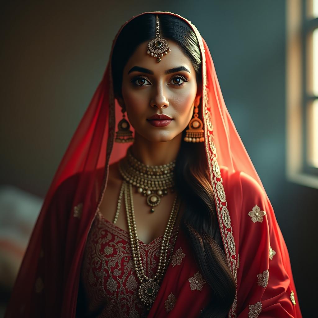  kareena kapoor in ethnic wear hyperrealistic, full body, detailed clothing, highly detailed, cinematic lighting, stunningly beautiful, intricate, sharp focus, f/1. 8, 85mm, (centered image composition), (professionally color graded), ((bright soft diffused light)), volumetric fog, trending on instagram, trending on tumblr, HDR 4K, 8K