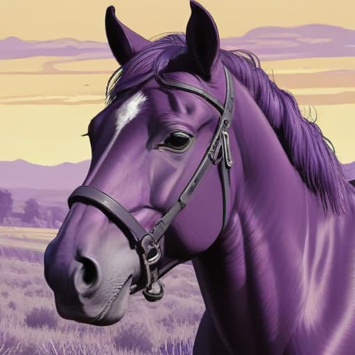 Dibujo lineas caballo morado in Arte de cómic style with Naturaleza background