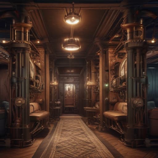 Generate steampunk walking hotel