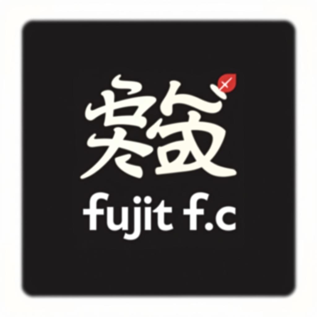  design a logo, 魚 , with the text 'fujit f.c'.