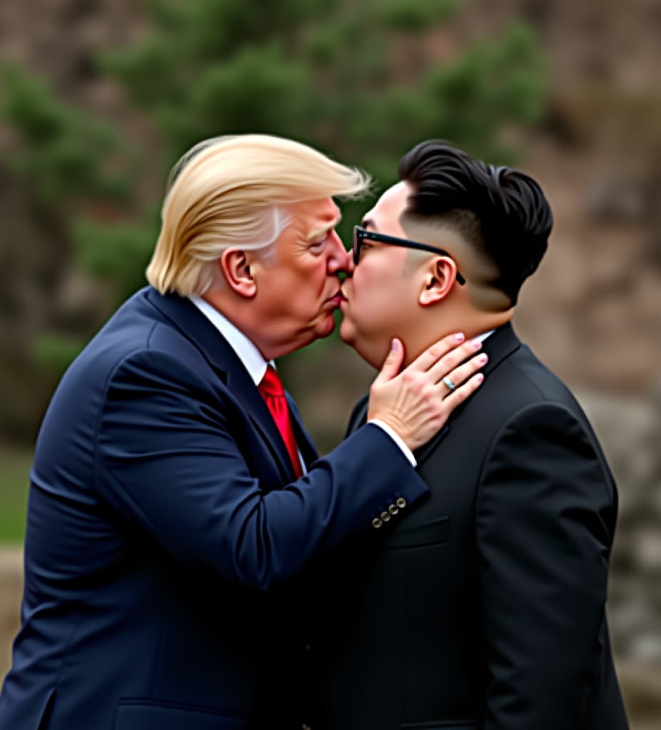  trump and kim jong un kiss