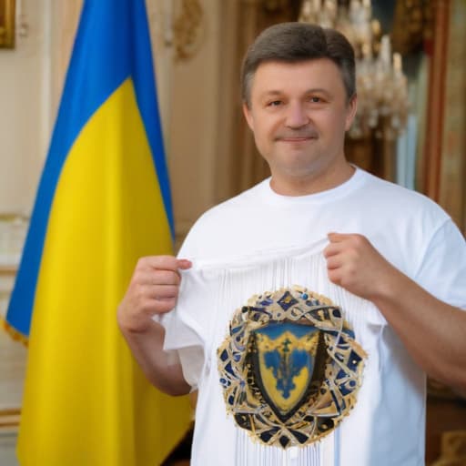 the President of Ukraine with a T-shirt on which is painted 卐 this symbol