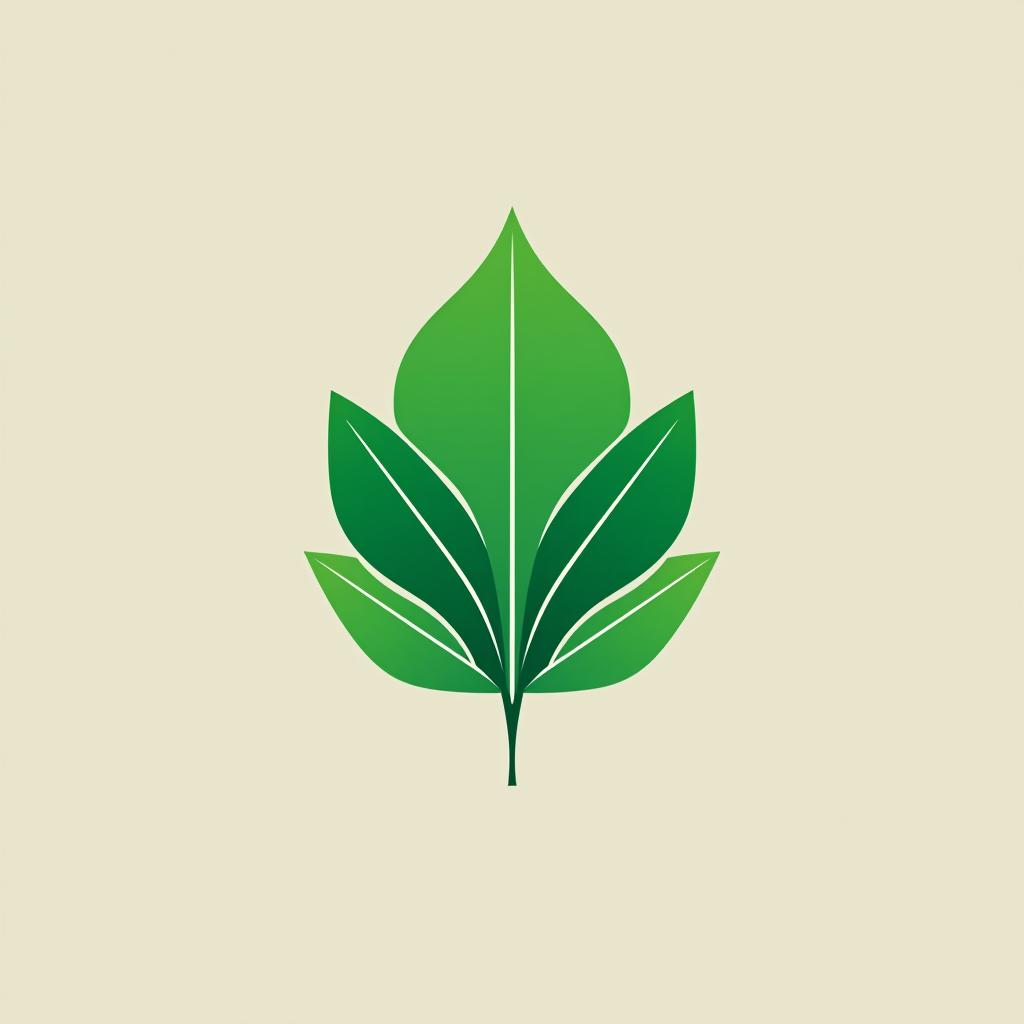  design a logo, minimalist geometric logo of green leaf vector graphic