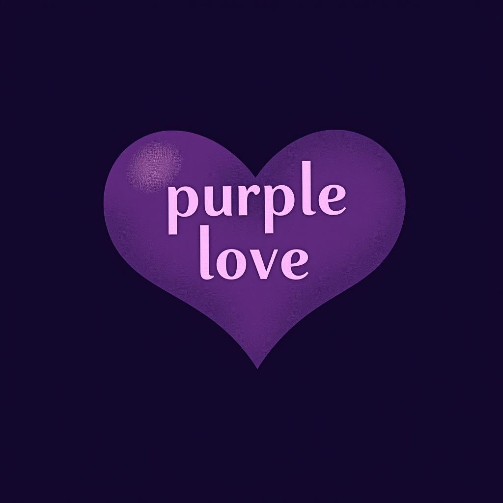  design a logo, in a minimalism style. bts, with the text 'purple love'.