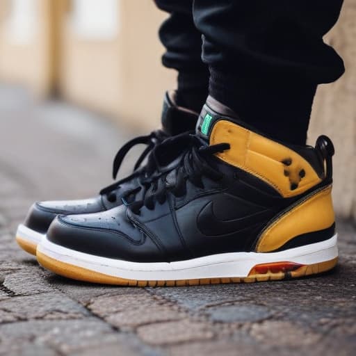 a nice pair of black air jordans with bananas