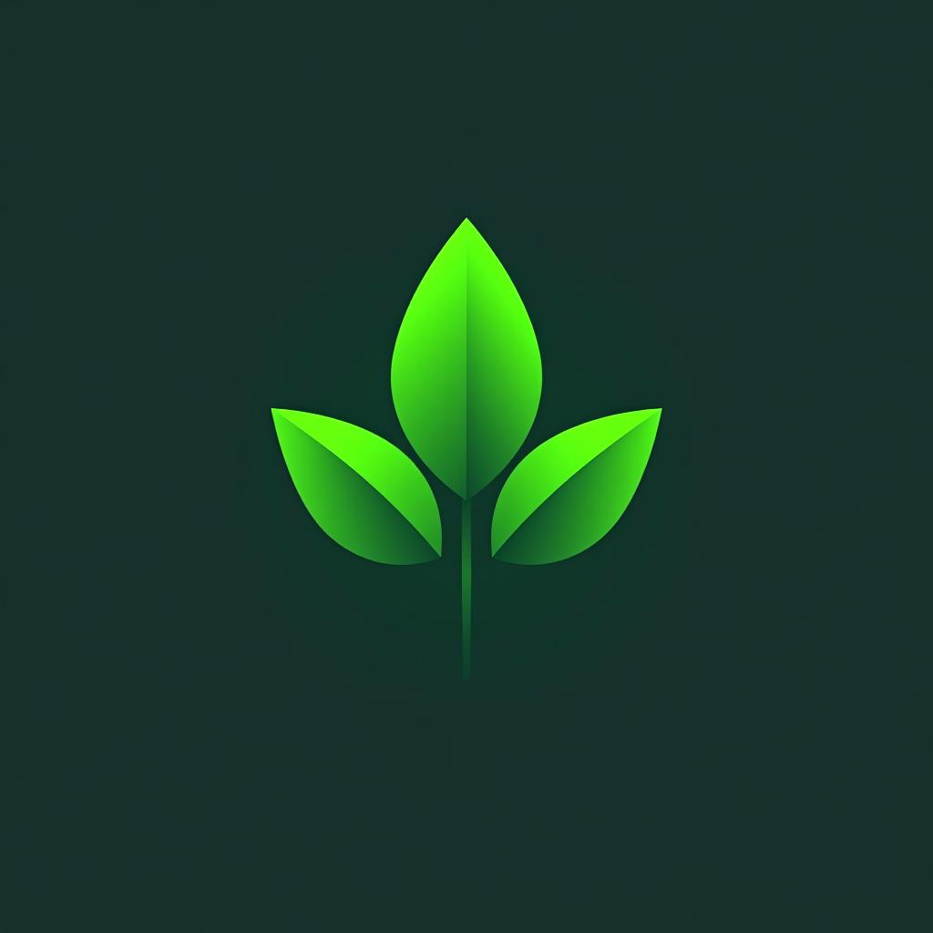  design a logo, minimalist geometric logo of green leaf vector graphic