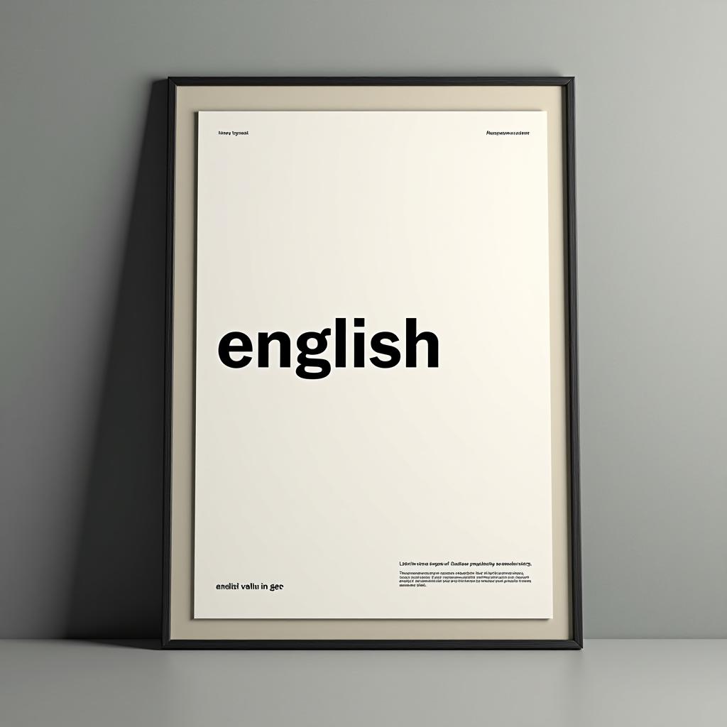  a minimalistic poster with the word ‘english’