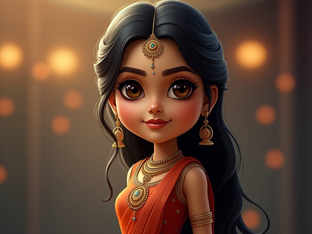  chibi realistic caricatures of bollywood actress hyperrealistic, full body, detailed clothing, highly detailed, cinematic lighting, stunningly beautiful, intricate, sharp focus, f/1. 8, 85mm, (centered image composition), (professionally color graded), ((bright soft diffused light)), volumetric fog, trending on instagram, trending on tumblr, HDR 4K, 8K