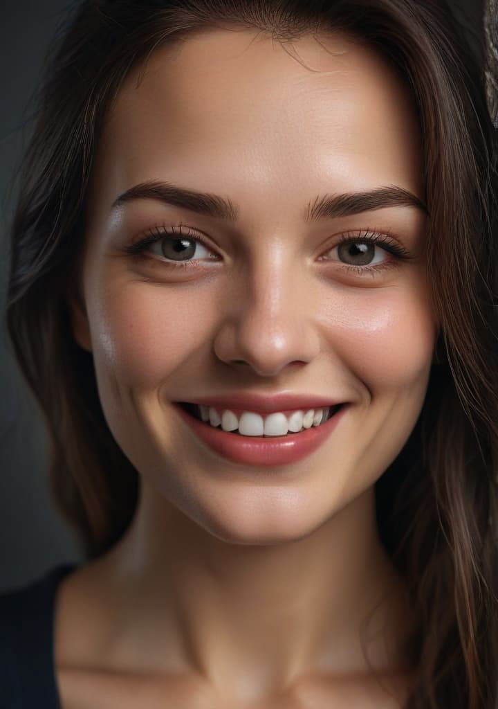 Dark smile highly detailed,studio lighting,professional,vivid colors, cinematic lighting, HDR, UHD, 4K, 8k, 64K