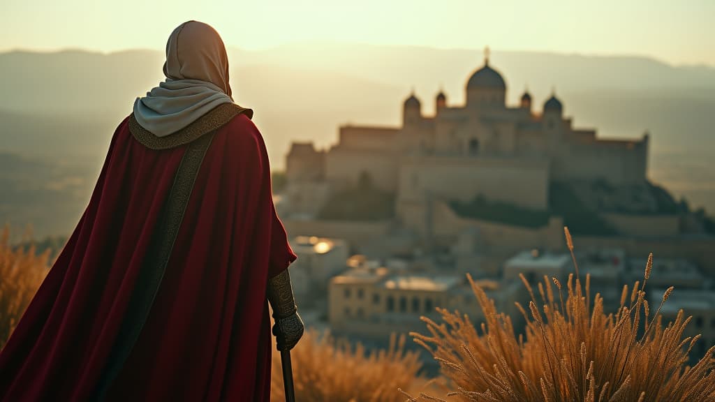  images about historical curiosities, an image of the holy land captured during the time of the templars, emphasizing its significance to christianity. hyperrealistic, full body, detailed clothing, highly detailed, cinematic lighting, stunningly beautiful, intricate, sharp focus, f/1. 8, 85mm, (centered image composition), (professionally color graded), ((bright soft diffused light)), volumetric fog, trending on instagram, trending on tumblr, HDR 4K, 8K