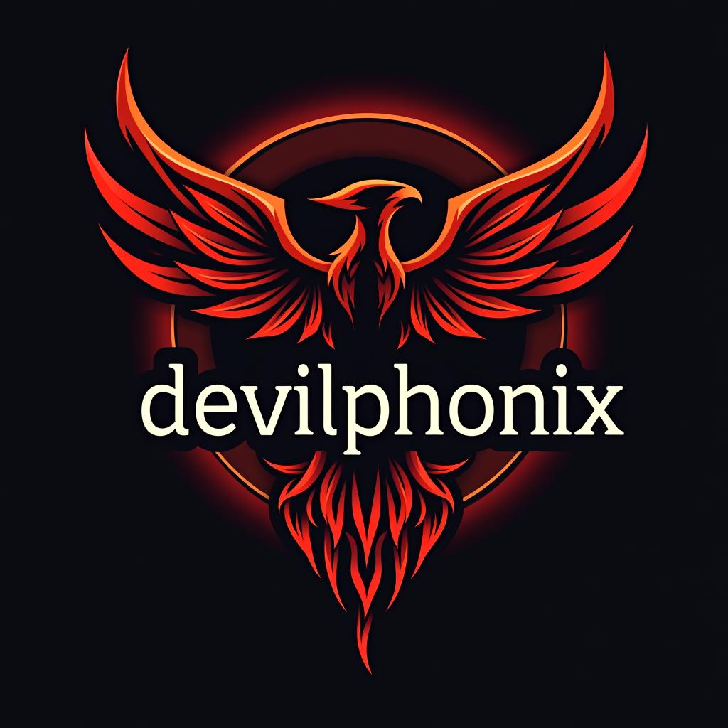  design a logo, , with the text 'devilphoenix'.