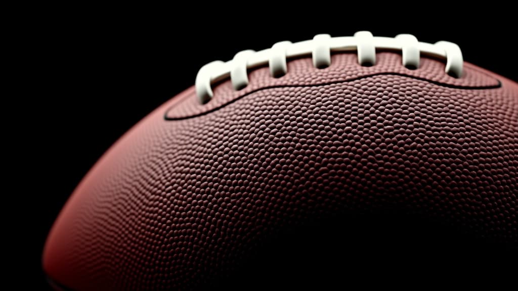  american football ball close up on black background, high quality, high details, hd, perfect composition, 4k epic detailed, highly detailed, sharp focus, high resolution