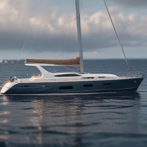 Create a picture of a yacht with the name : The Thin 1996 in Cinematic style with Oceans background