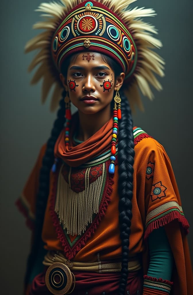  hasme una imagen referente a la cultura nazca hyperrealistic, full body, detailed clothing, highly detailed, cinematic lighting, stunningly beautiful, intricate, sharp focus, f/1. 8, 85mm, (centered image composition), (professionally color graded), ((bright soft diffused light)), volumetric fog, trending on instagram, trending on tumblr, HDR 4K, 8K