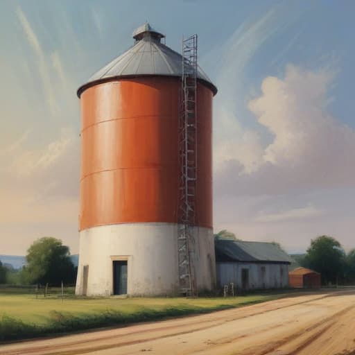 silo vrac in Peinture à l'huile style