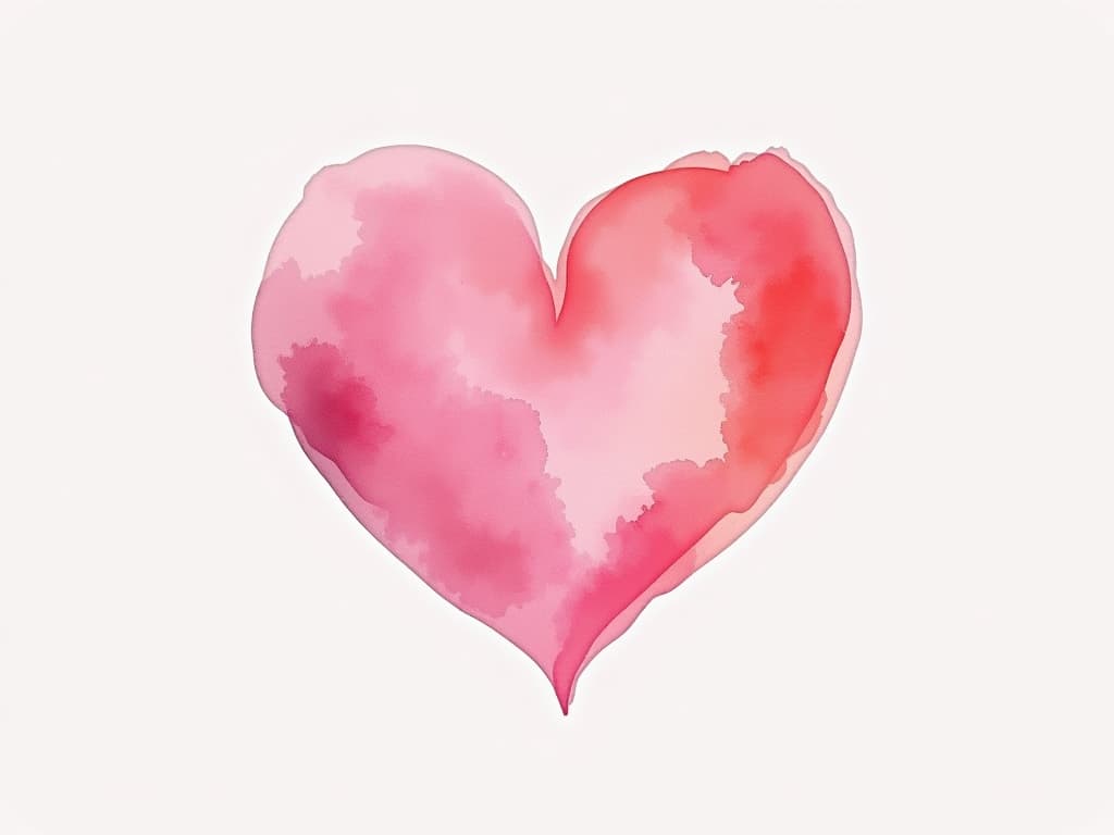  design a logo, watercolor style, logo of a heart, pink gradient colors, white background