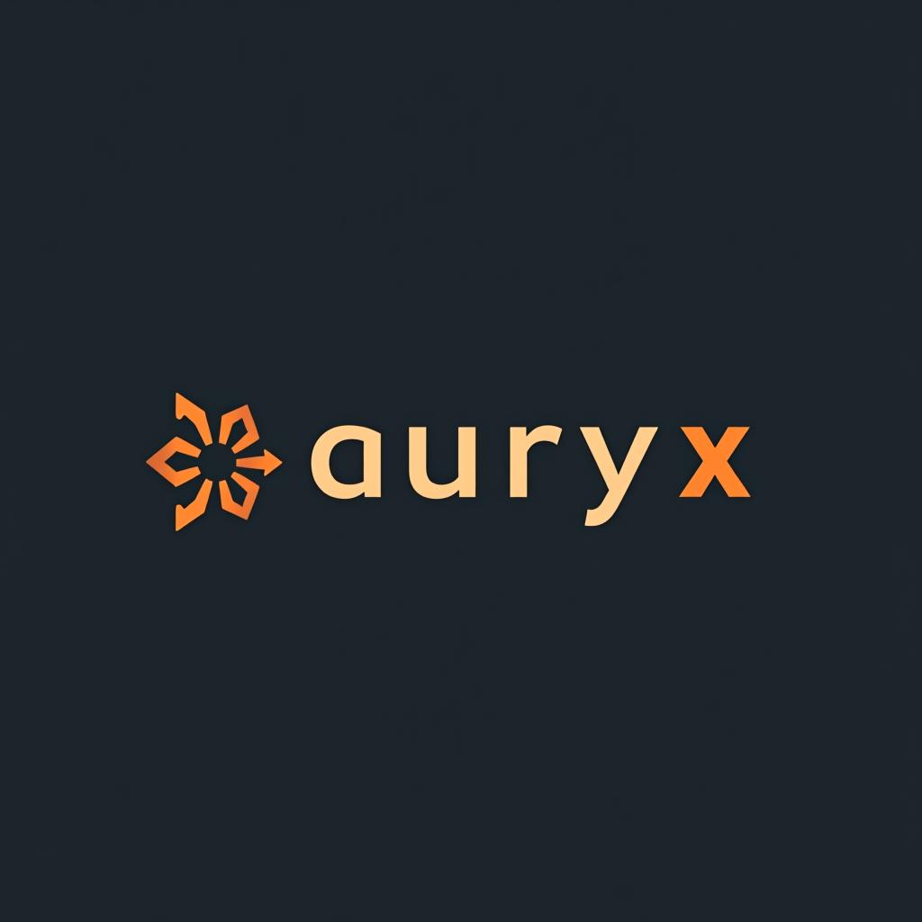  design a logo, crea un logo clásico para una empresa virtual que genere seguridad y confianza el nombre de la empresa es “auryx”, with the text 'auryx'.