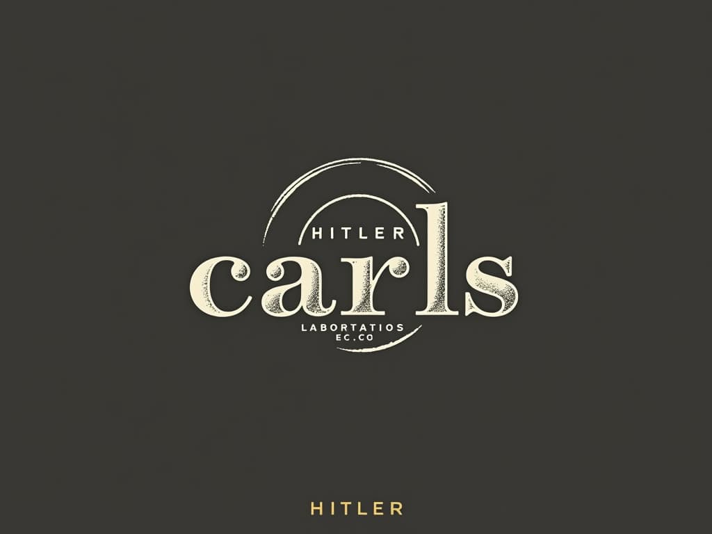  design a logo, in a threedrender style. logo de nombre “carls” laboratorios , with the text 'hitler'.