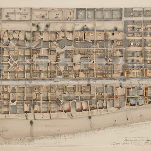 The plan of bayn al qasryn area in al moez street in cairo as it was in the Fatimid era