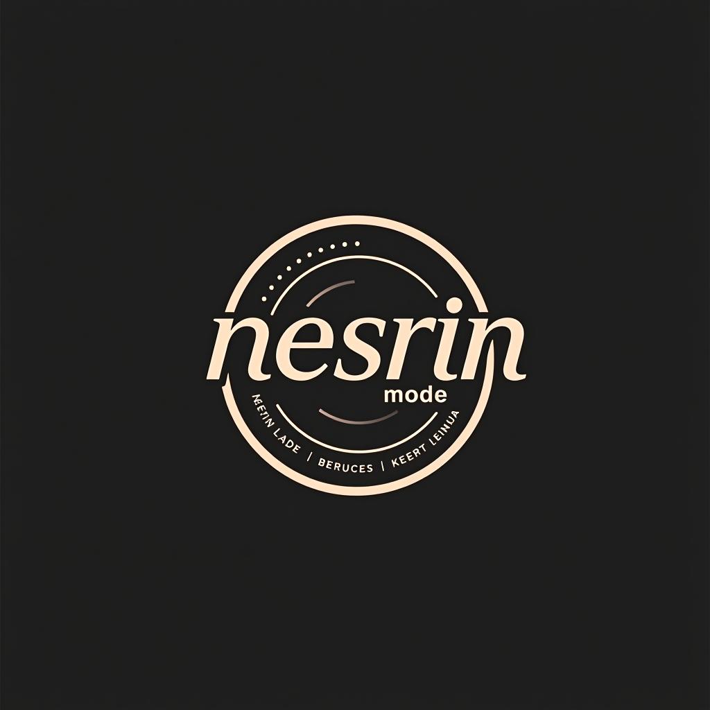  design a logo, in a abstract style. erstelle mir ein logo für ein kleider laden neutral mit dem namen , with the text 'nesrin mode '.