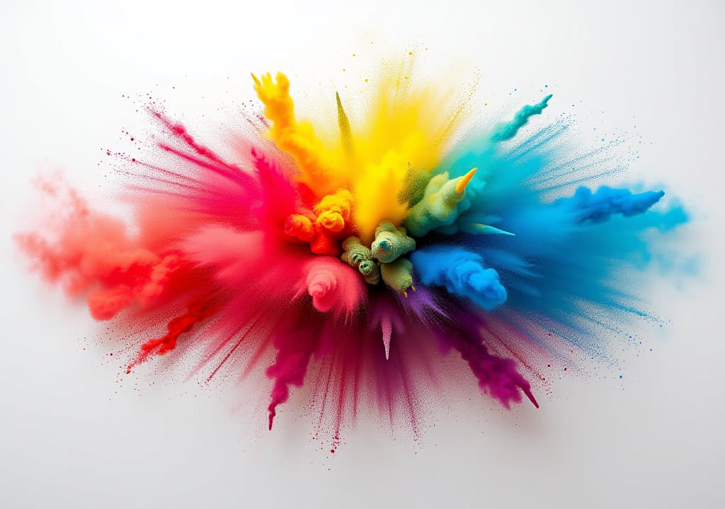  explosion of colorful powder with word colors