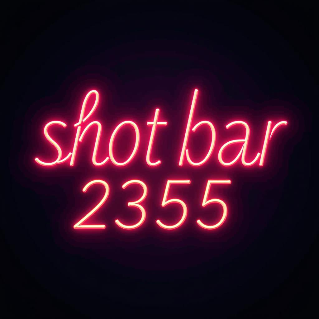  design a logo, neon signをモチーフに 看板風のロゴ barっぽく 周年のお祝いっぽく, with the text 'shotbar2355'.