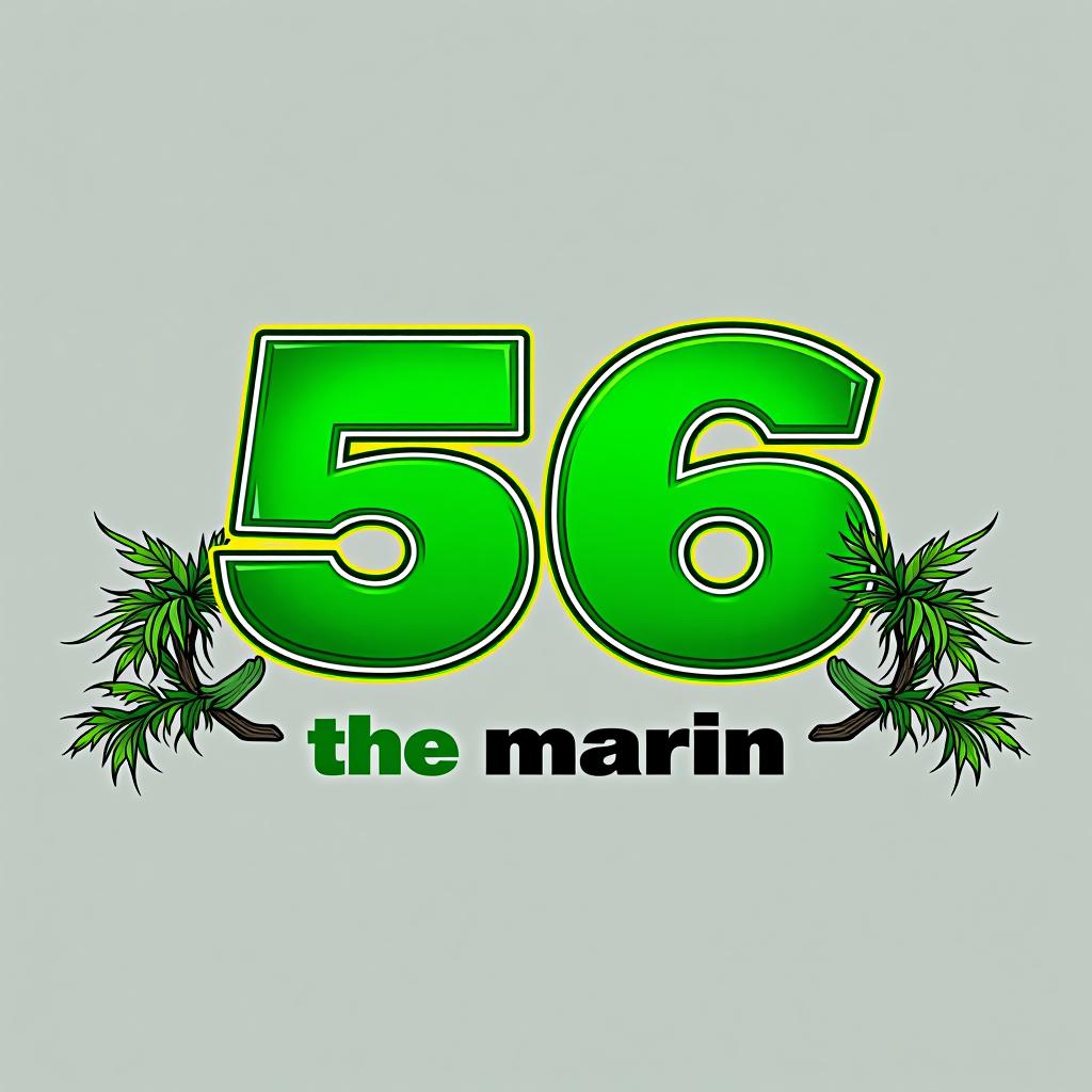  design a logo, big letter on a awesome shape , green color that means respect, brilliant mean and something plain, with the text 'the marin 5.56'.