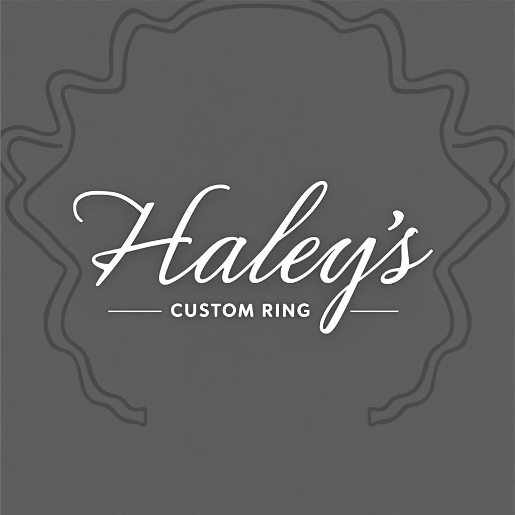  haley’s custom rings, (logo), elegant, chic, stylish, sophisticated, high fashion, modern serif font, monochrome, simple, iconic